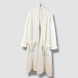 Barefoot Dreams CozyChic Solid Robe PEARL Size 1 Long Length Casual Loungewear